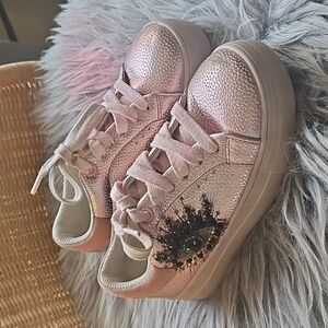 Kurt Geiger Pink Mini Laney Eye Low Top Sneaker For Kids 28/11